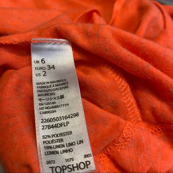 Topshop Linen Blend Knit Mini Skirt Orange Multicolor Sz 2 - Picture 4 of 6